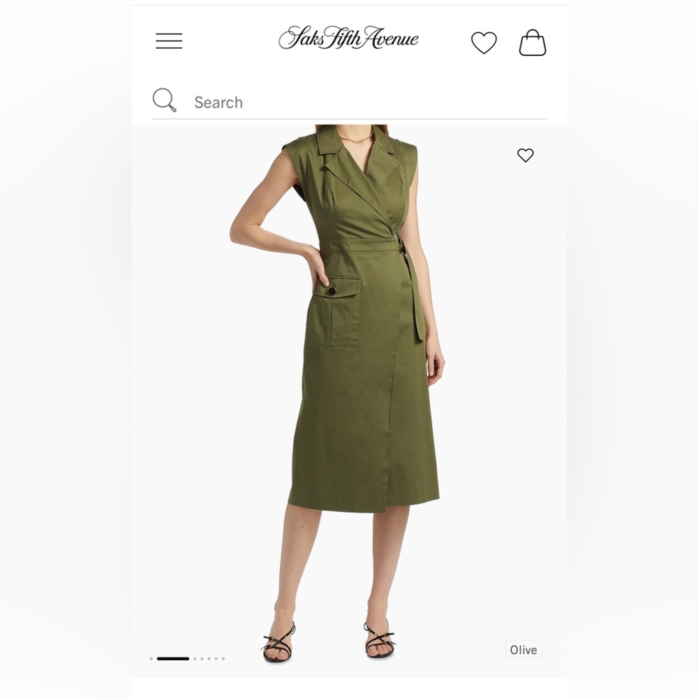 Toccin Silvia Stretch Cotton Wrap Midi-Dress
